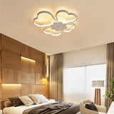 Modern Heart Shaped Flower LED Flush Mount Ceiling Light for Bedroom and Living Room