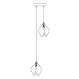 Bloom Ceramic Floral Pendant Light with White Porcelain Flower Buds and Brass Accents