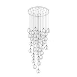 Bloom Ceramic Floral Pendant Light with White Porcelain Flower Buds and Brass Accents