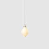 Bloom Ceramic Floral Pendant Light with White Porcelain Flower Buds and Brass Accents