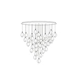 Bloom Ceramic Floral Pendant Light with White Porcelain Flower Buds and Brass Accents