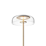 Modern Solara Brass and Glass LED Table Lamp for Living Room and Office