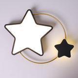 Modern 2 Star Shapes LED Flush Mount Ceiling Light Dimmable Nursery Lighting for Kids Bedroom