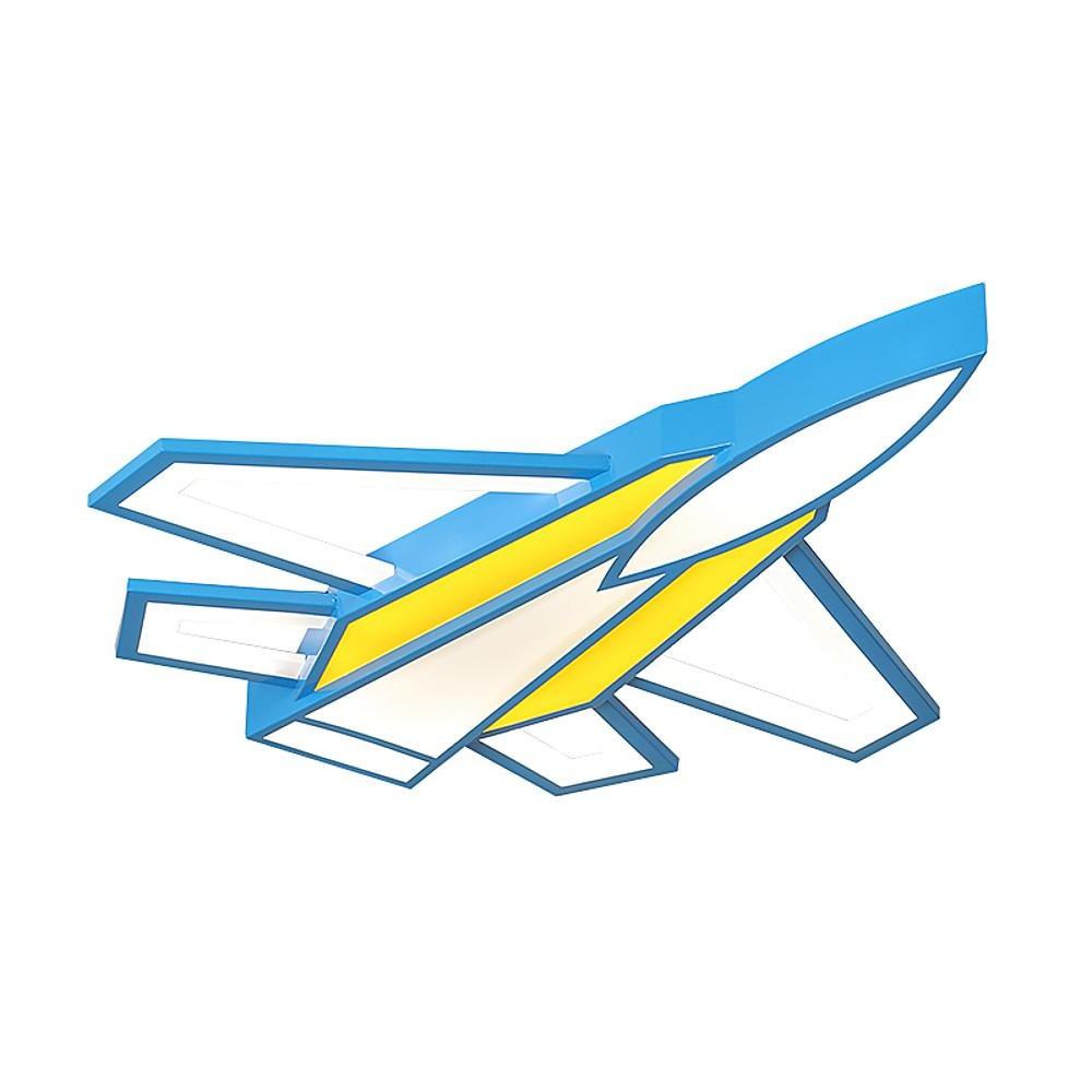 Blue Airplane LED Ceiling Lamp Flush Mount Light Fixture for Childrens Bedroom and Playroom