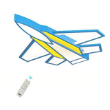 Blue Airplane LED Ceiling Lamp Flush Mount Light Fixture for Childrens Bedroom and Playroom