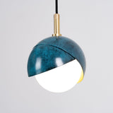 Blue Drop Pendant Light Modern Glass Globe Ceiling Fixture for Luxury Interiors