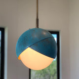 Blue Drop Pendant Light Modern Glass Globe Ceiling Fixture for Luxury Interiors