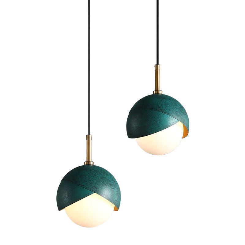 Blue Drop Pendant Light Modern Glass Globe Ceiling Fixture for Luxury Interiors