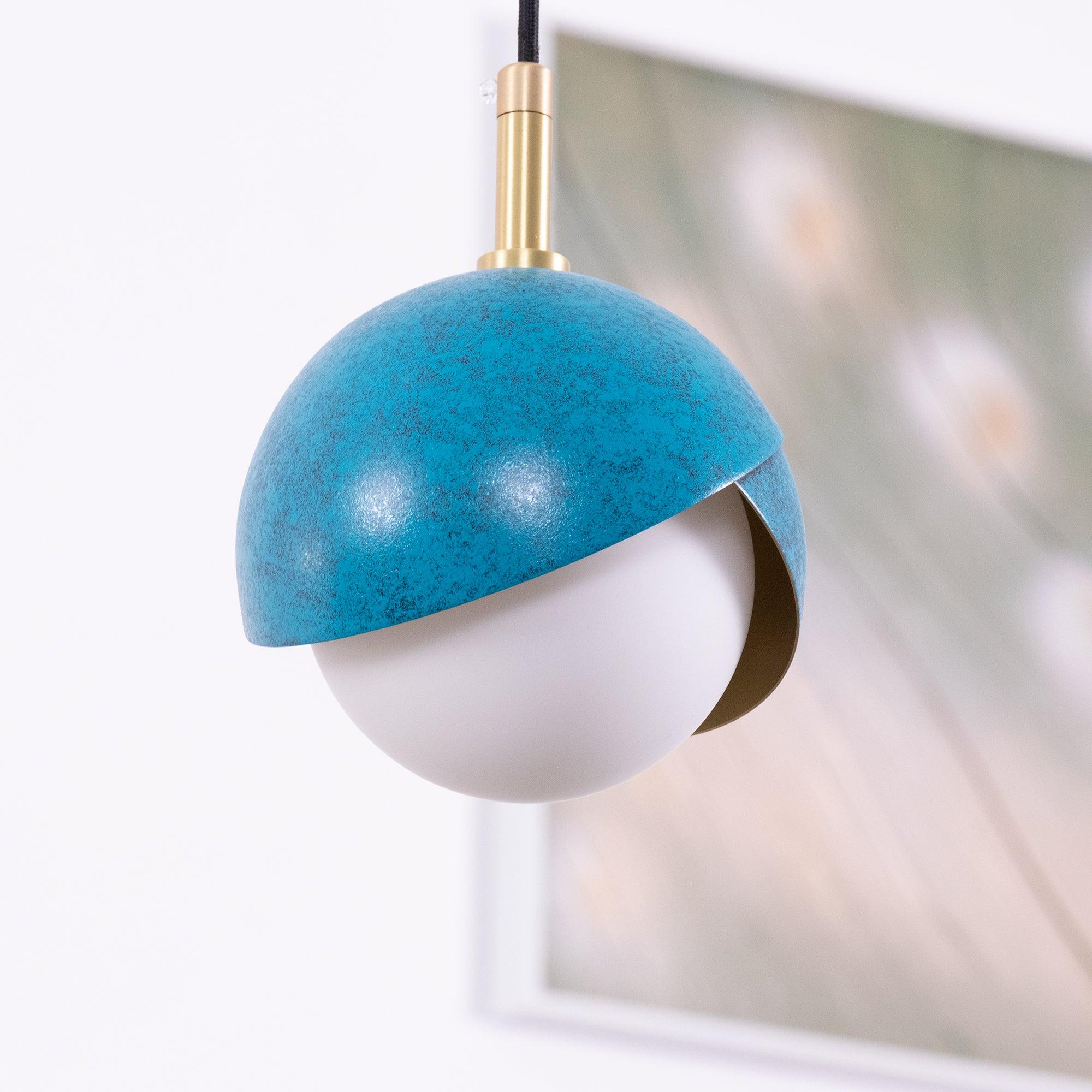 Blue Drop Pendant Light Modern Glass Globe Ceiling Fixture for Luxury Interiors