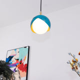Blue Drop Pendant Light Modern Glass Globe Ceiling Fixture for Luxury Interiors