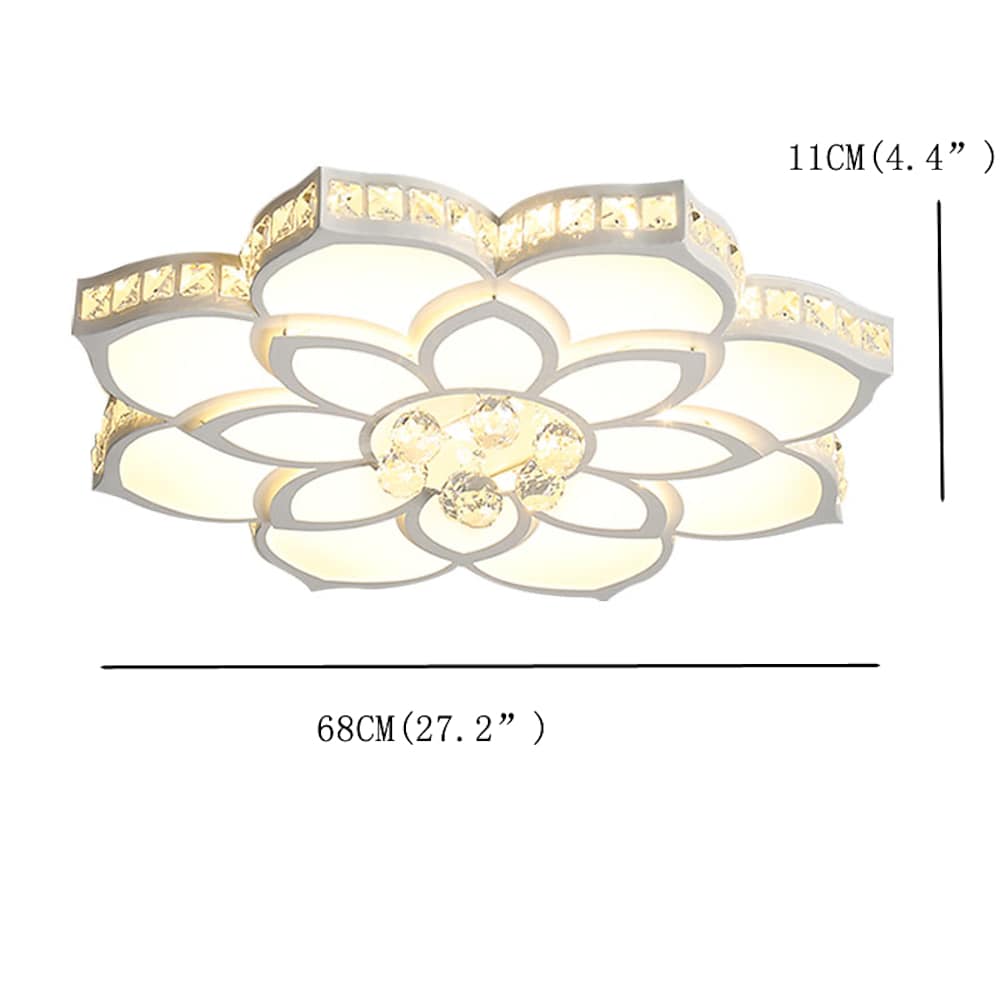 Modern Flower Shaped Dimmable LED Flush Mount Ceiling Light Creative Acrylic Floral Lighting Fixture