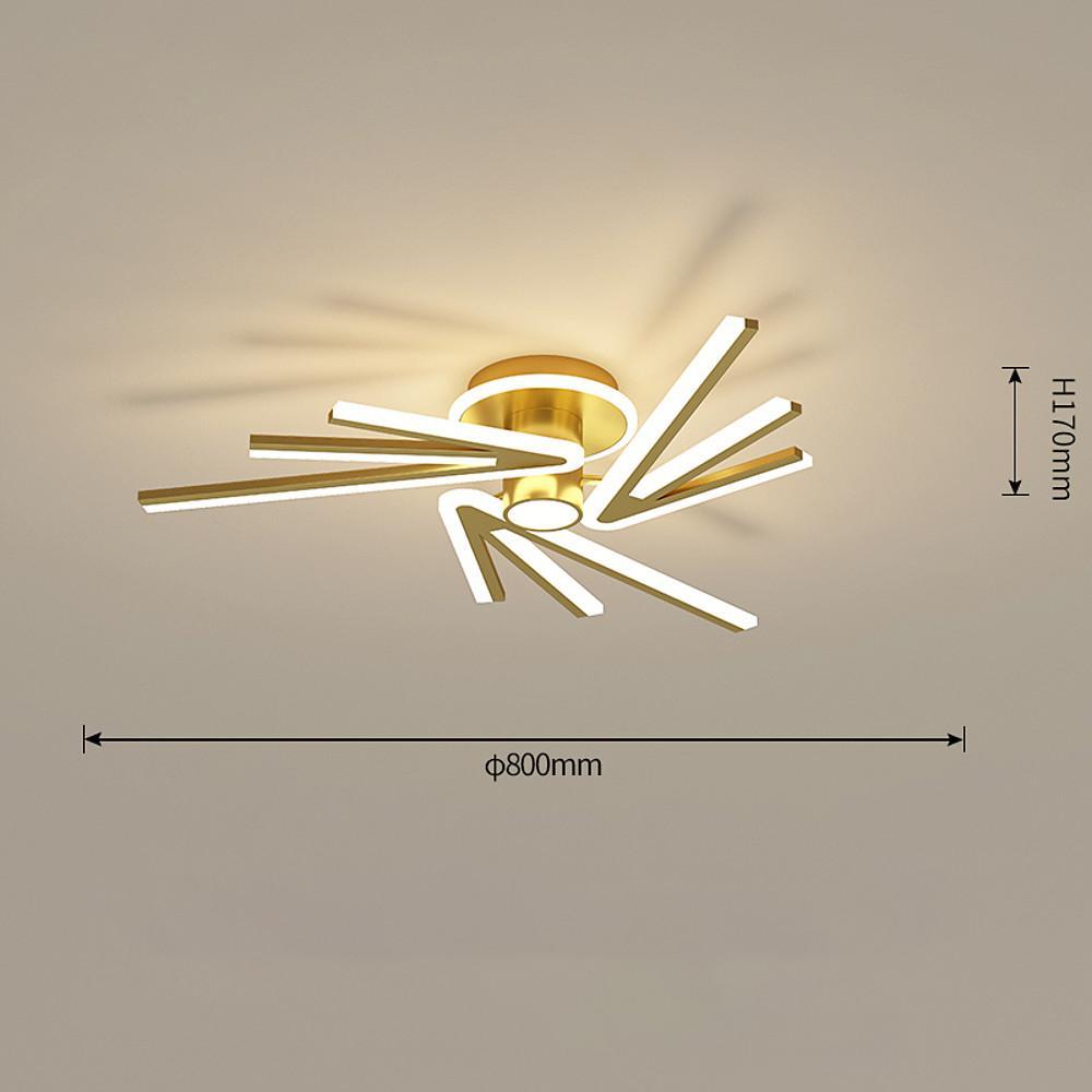 Modern Flower Shaped LED Ceiling Light Abstract Gold Geometric Flush Mount Fixture