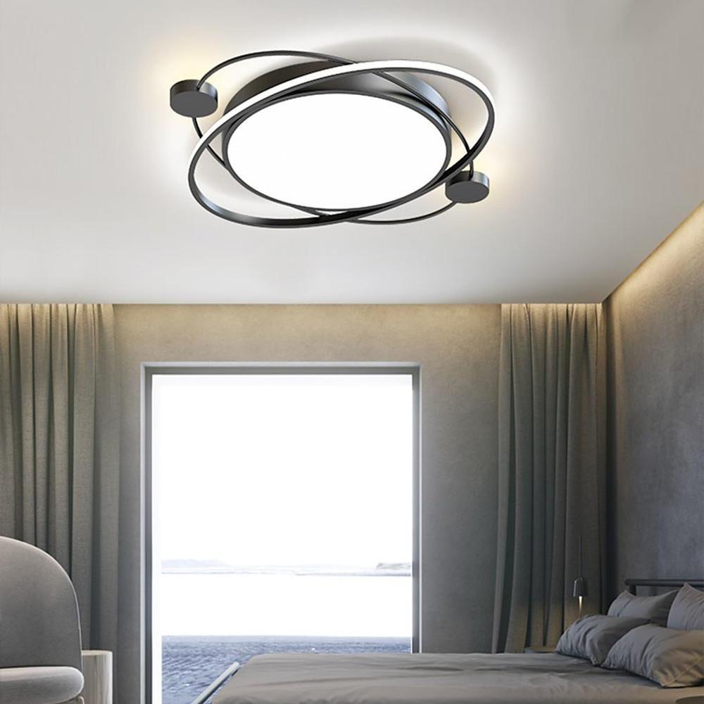 Modern Nordic Circular LED Flush Mount Ceiling Light Dimmable Metal Lamp for Living Room