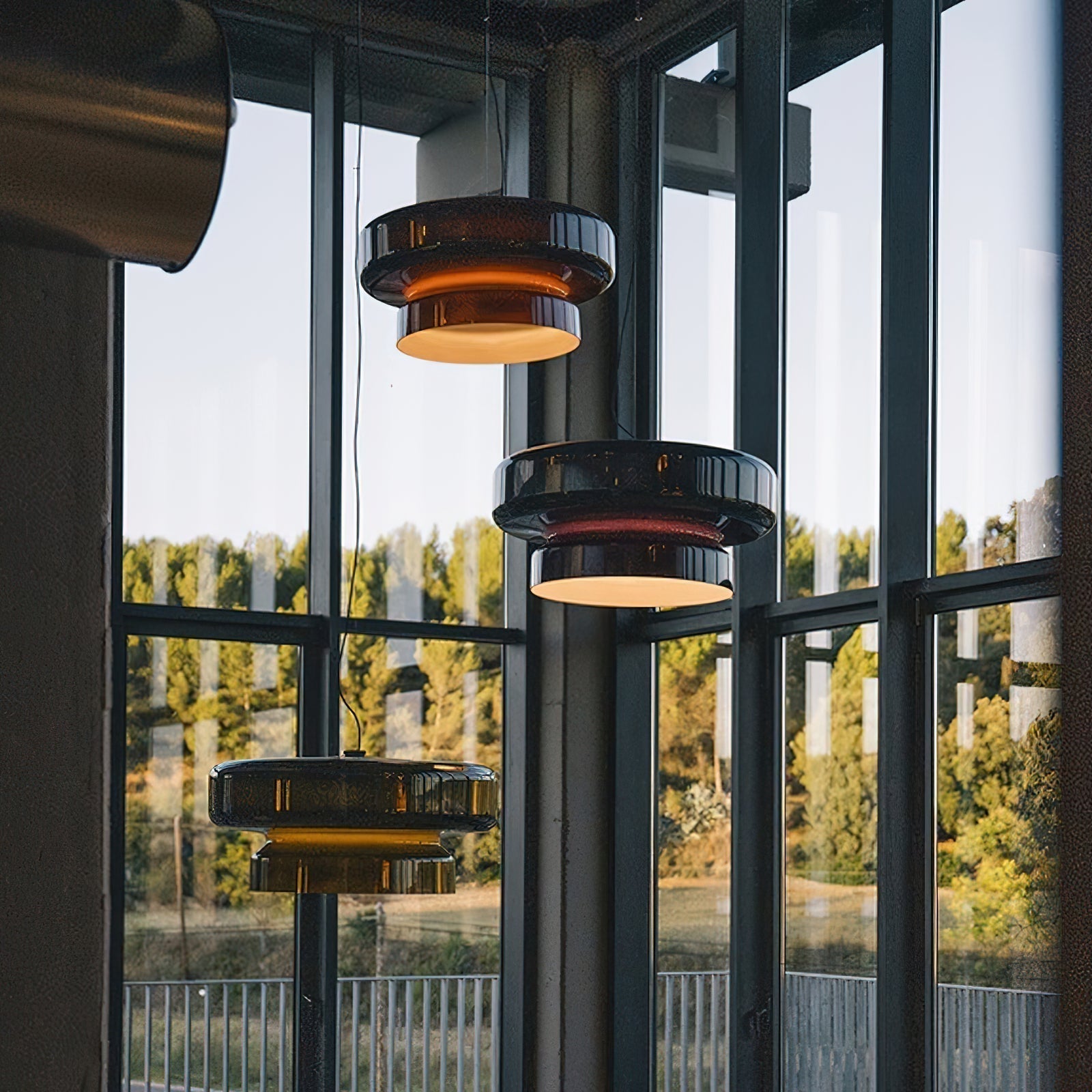 Bohemia Modern Blown Glass Pendant Light Organic Shape Hanging Chandelier for Dining Room