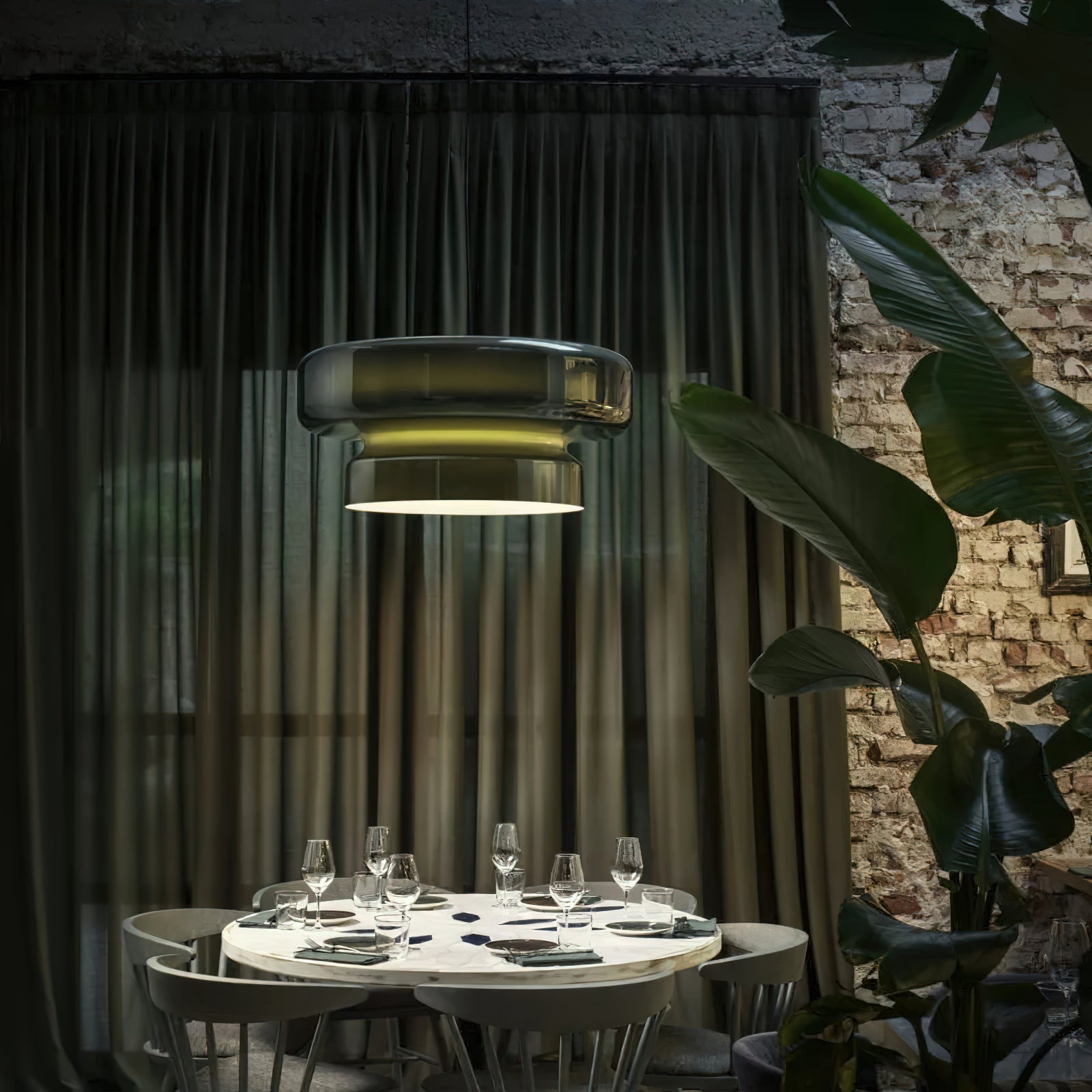 Bohemia Modern Blown Glass Pendant Light Organic Shape Hanging Chandelier for Dining Room