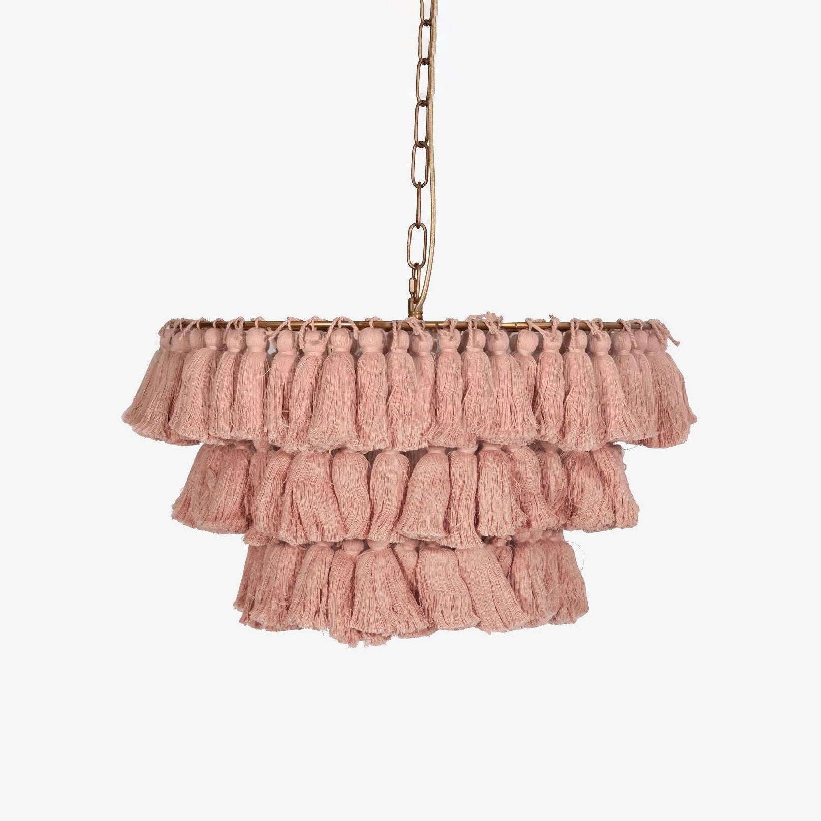 Bohemian Tassel Fringe Chandelier Fabric Pendant Light for Elegant Living Room and Bedroom Lighting