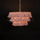 Bohemian Tassel Fringe Chandelier Fabric Pendant Light for Elegant Living Room and Bedroom Lighting