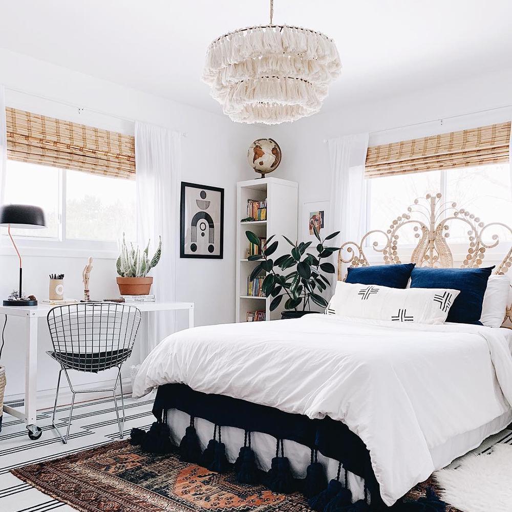 Bohemian Tassel Fringe Chandelier Fabric Pendant Light for Elegant Living Room and Bedroom Lighting