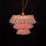 Bohemian Tassel Fringe Chandelier Fabric Pendant Light for Elegant Living Room and Bedroom Lighting