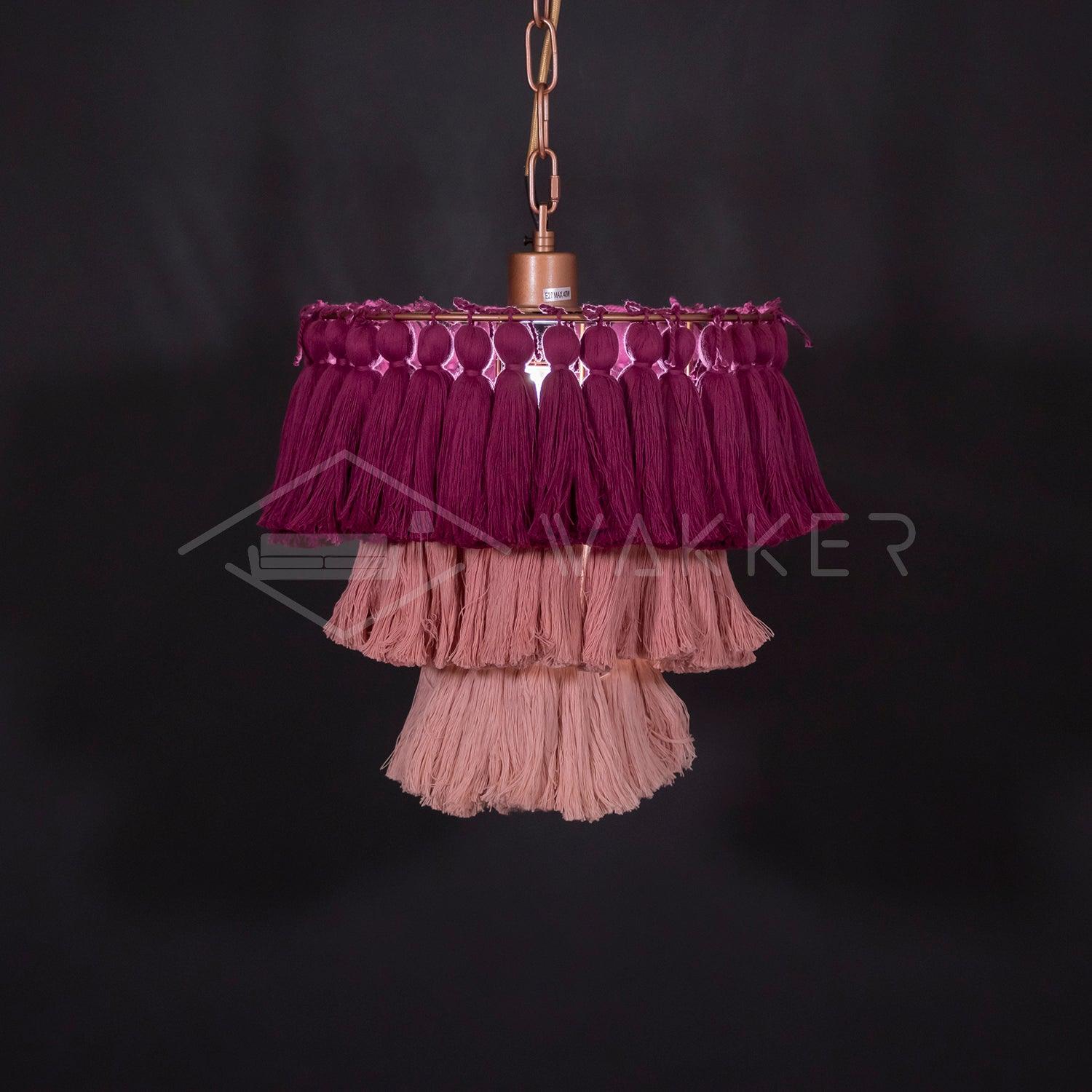 Bohemian Tassel Fringe Chandelier Fabric Pendant Light for Elegant Living Room and Bedroom Lighting