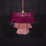 Bohemian Tassel Fringe Chandelier Fabric Pendant Light for Elegant Living Room and Bedroom Lighting