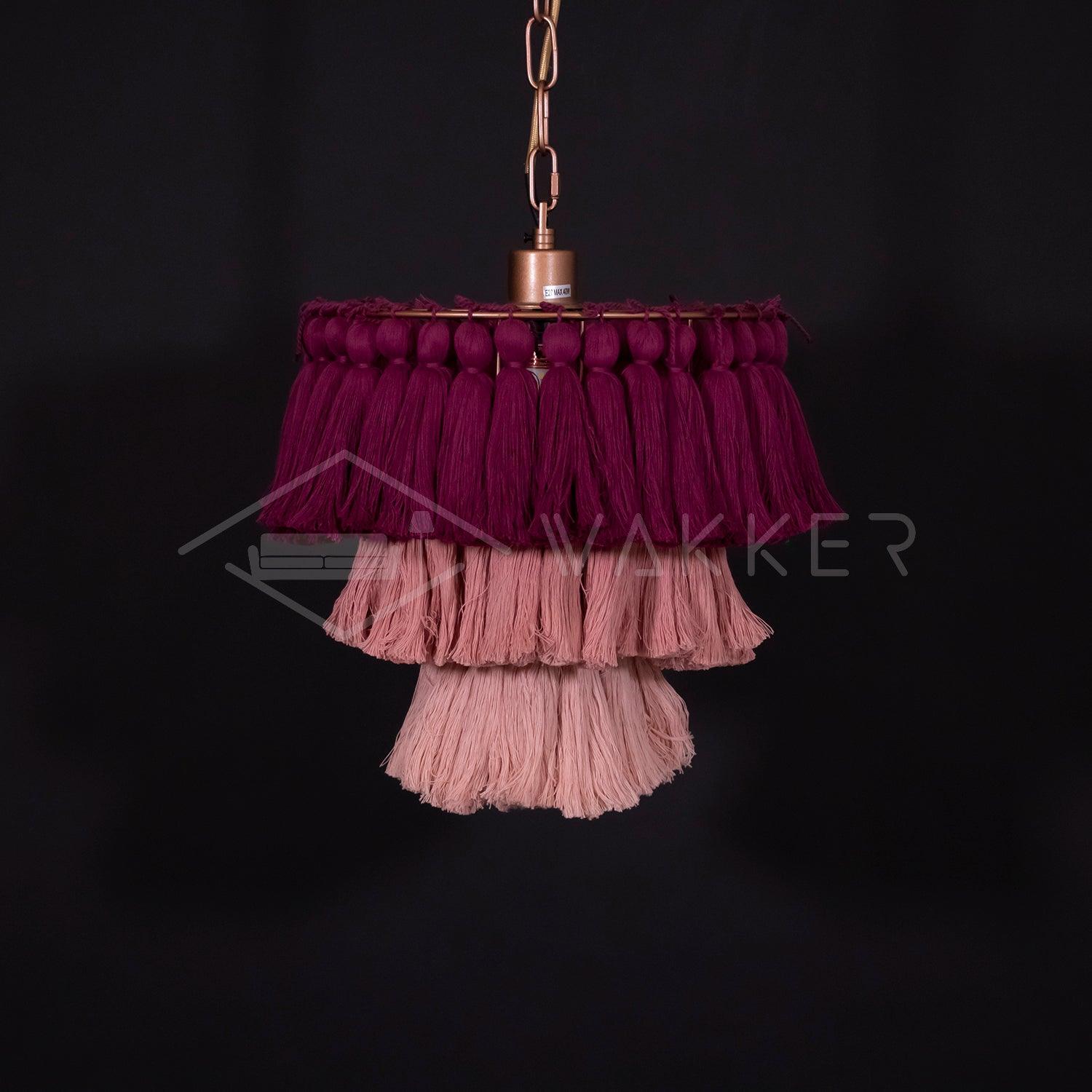 Bohemian Tassel Fringe Chandelier Fabric Pendant Light for Elegant Living Room and Bedroom Lighting