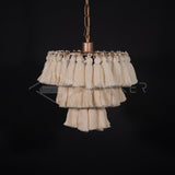 Bohemian Tassel Fringe Chandelier Fabric Pendant Light for Elegant Living Room and Bedroom Lighting
