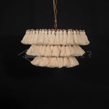 Bohemian Tassel Fringe Chandelier Fabric Pendant Light for Elegant Living Room and Bedroom Lighting