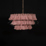 Bohemian Tassel Fringe Chandelier Fabric Pendant Light for Elegant Living Room and Bedroom Lighting