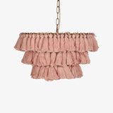 Bohemian Tassel Fringe Chandelier Fabric Pendant Light for Elegant Living Room and Bedroom Lighting