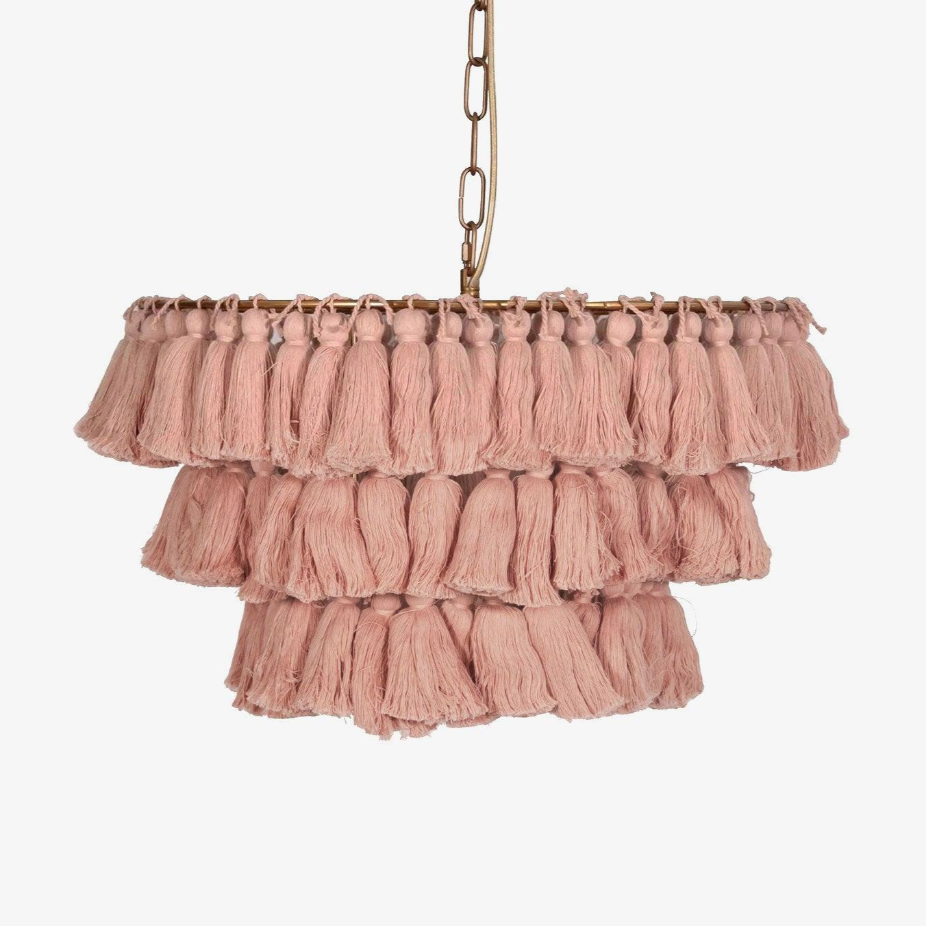 Bohemian Tassel Fringe Chandelier Fabric Pendant Light for Elegant Living Room and Bedroom Lighting