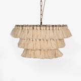 Bohemian Tassel Fringe Chandelier Fabric Pendant Light for Elegant Living Room and Bedroom Lighting