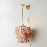 Bohemian Tassel Wall Sconce Layered Fabric Fringe Wall Lamp Decorative Indoor Light