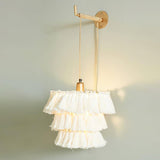 Bohemian Tassel Wall Sconce Layered Fabric Fringe Wall Lamp Decorative Indoor Light