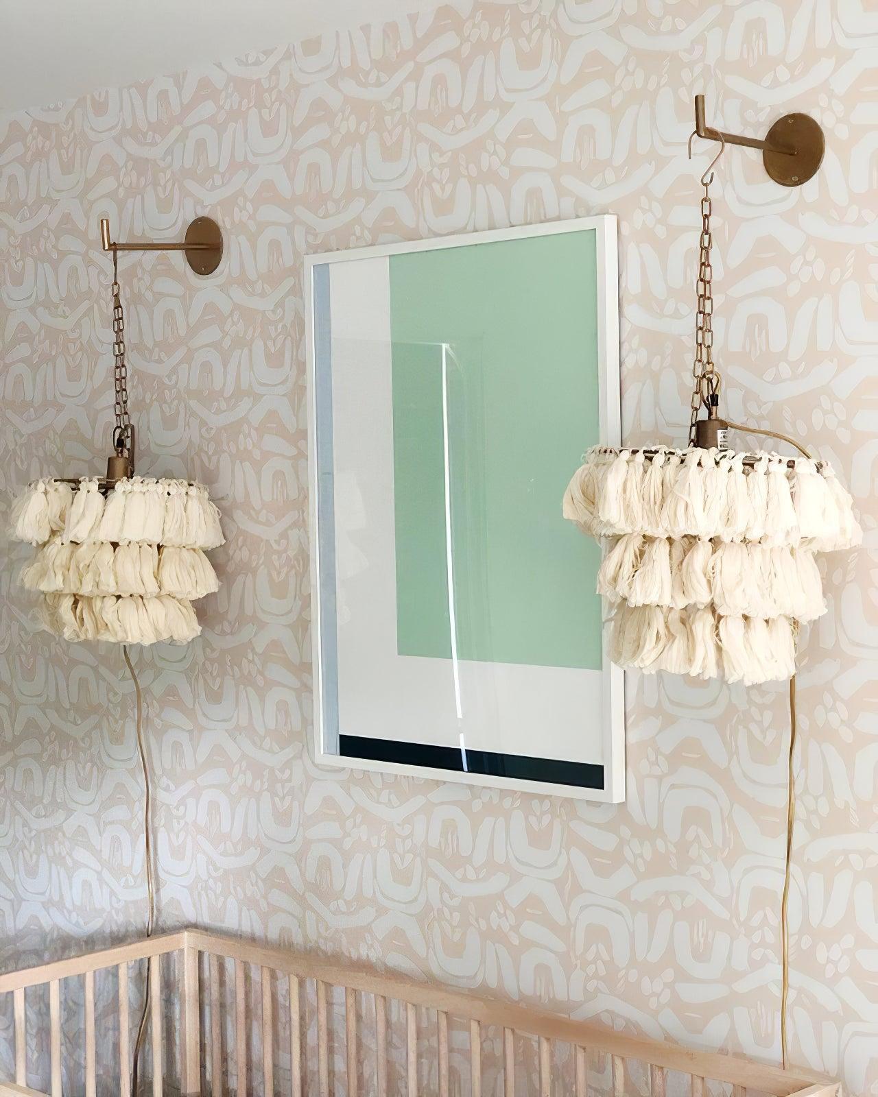 Bohemian Tassel Wall Sconce Layered Fabric Fringe Wall Lamp Decorative Indoor Light