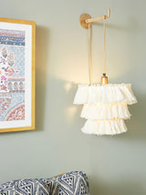 Bohemian Tassel Wall Sconce Layered Fabric Fringe Wall Lamp Decorative Indoor Light