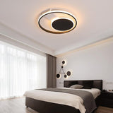 Modern Dual Circle LED Flush Mount Ceiling Light for Bedroom and Living Room 16 Inch 30W