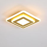 Modern Minimalist Square LED Flush Mount Ceiling Light for Hallway Entryway and Low Ceiling Areas