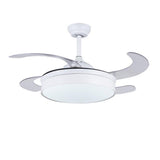 Nordic Drum LED Retractable Ceiling Fan with Remote and Invisible Blades for Modern Living Rooms