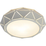 Modern Geometric Drum Shaped LED Flush Mount Ceiling Light for Living Room and Bedroom