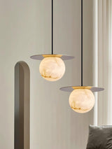 Borra Alabaster and Brass Pendant Light Luxury Modern LED Hanging Lamp
