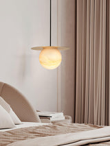 Borra Alabaster and Brass Pendant Light Luxury Modern LED Hanging Lamp