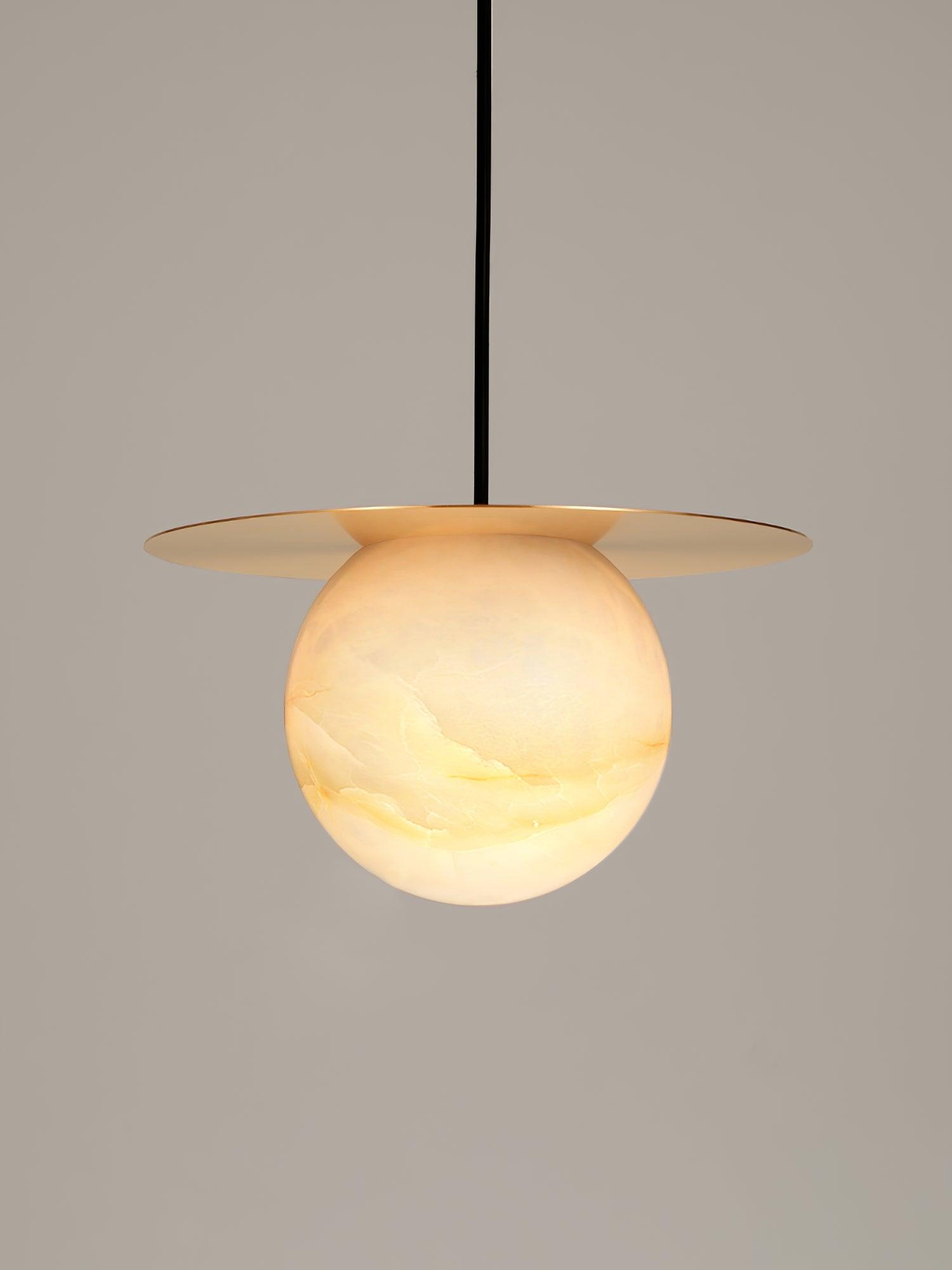 Borra Alabaster and Brass Pendant Light Luxury Modern LED Hanging Lamp