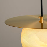 Borra Alabaster and Brass Pendant Light Luxury Modern LED Hanging Lamp