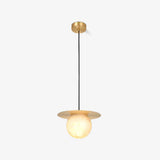 Borra Alabaster and Brass Pendant Light Luxury Modern LED Hanging Lamp