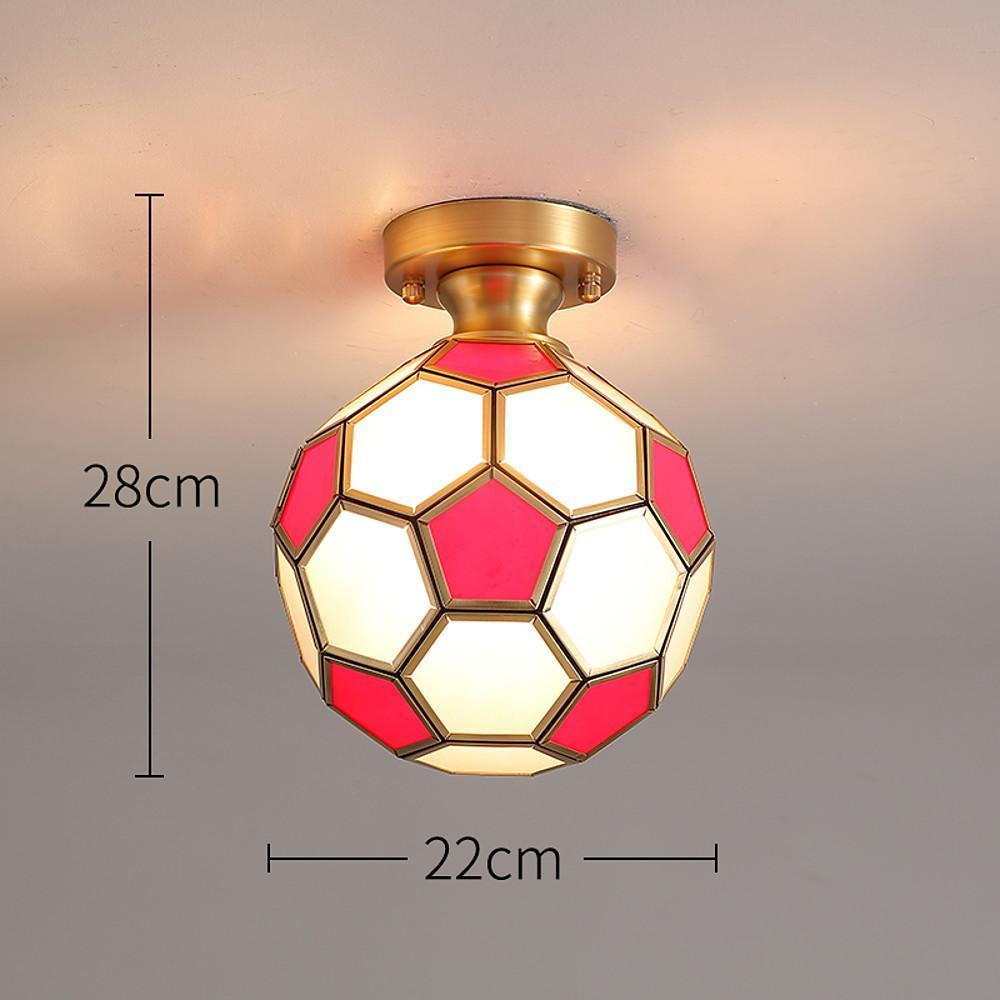 Modern Football Glass Flush Mount Ceiling Light Fixture for Kids Bedroom and Playroom