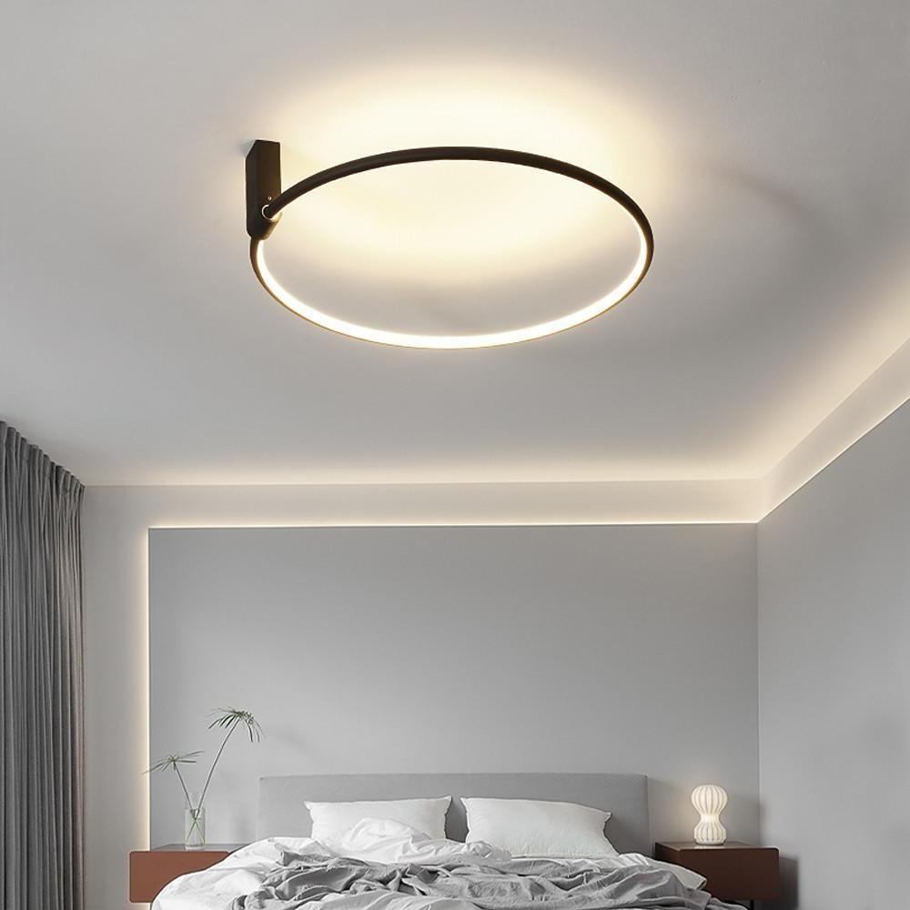 Abstract Double Circle LED Flush Mount Ceiling Light Modern Metal Bedroom Lighting Fixture