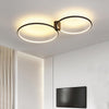 Abstract Double Circle LED Flush Mount Ceiling Light Modern Metal Bedroom Lighting Fixture