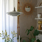 Bretagne Modern Architectural Multi Layered Metal Pendant Light Chrome and White Hanging Ceiling Lamp