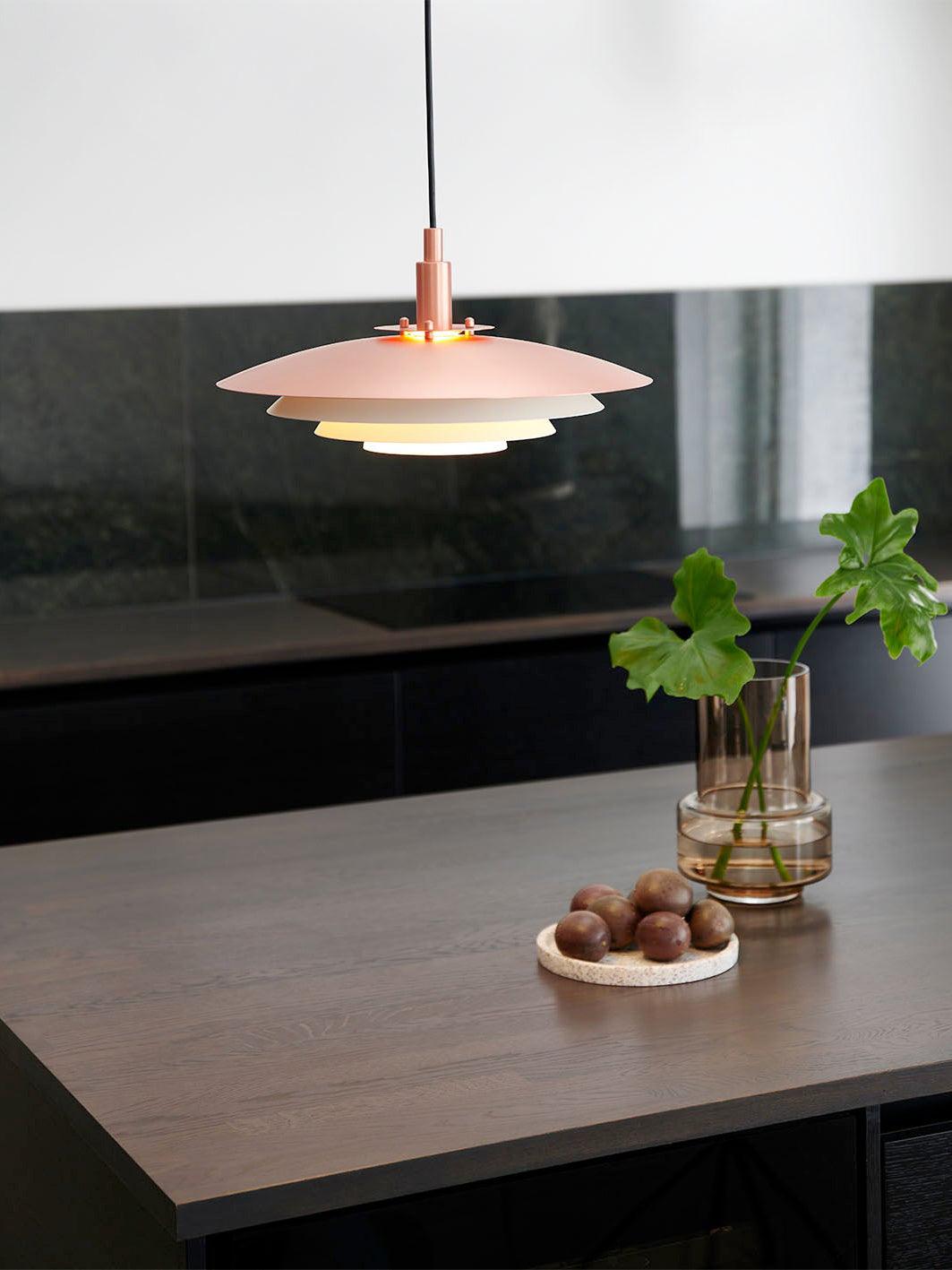 Bretagne Modern Architectural Multi Layered Metal Pendant Light Chrome and White Hanging Ceiling Lamp